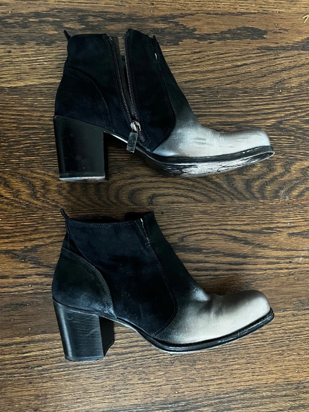 Vintage Jo Ghost silver-toe booties - made in Italy